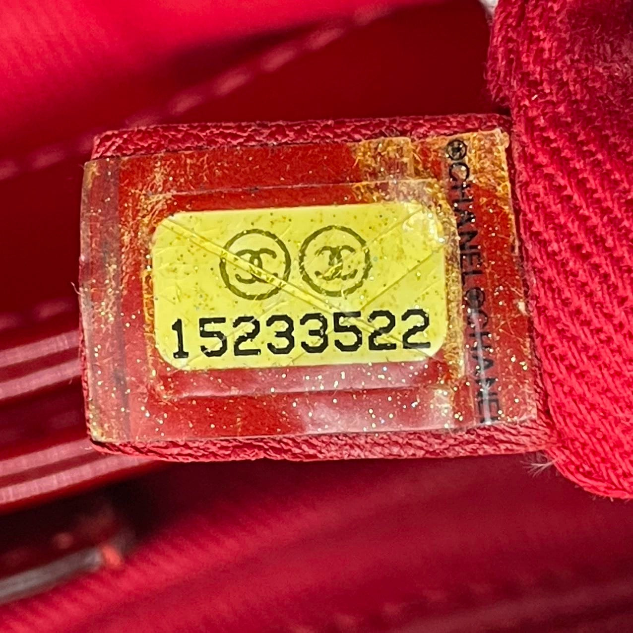 Chanel Pre-Owned Large Red Glazed Calfskin Mademoiselle Bowling Shoulder Bag