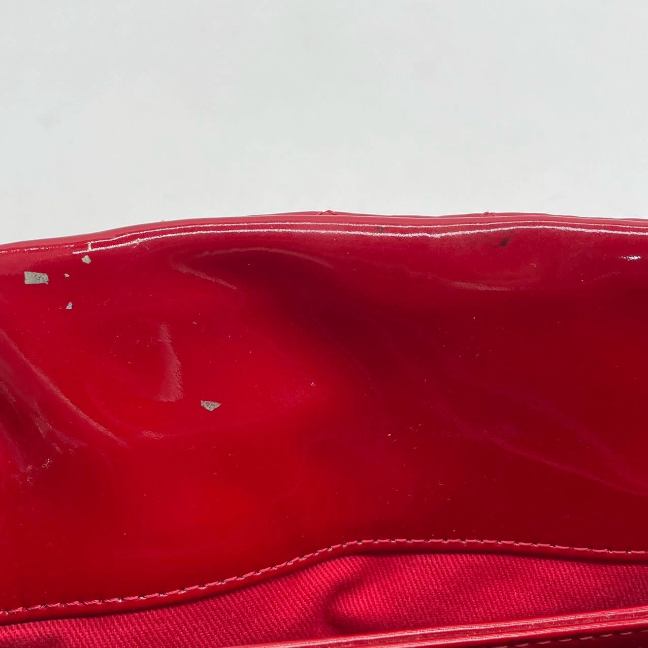 Chanel Pre-Owned Large Red Glazed Calfskin Mademoiselle Bowling Shoulder Bag