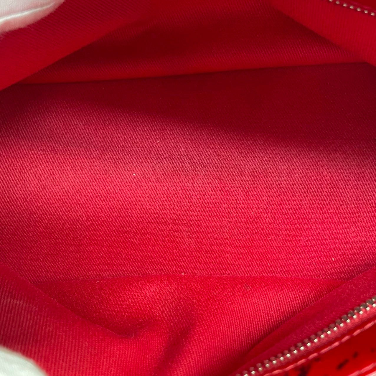 Chanel Pre-Owned Large Red Glazed Calfskin Mademoiselle Bowling Shoulder Bag