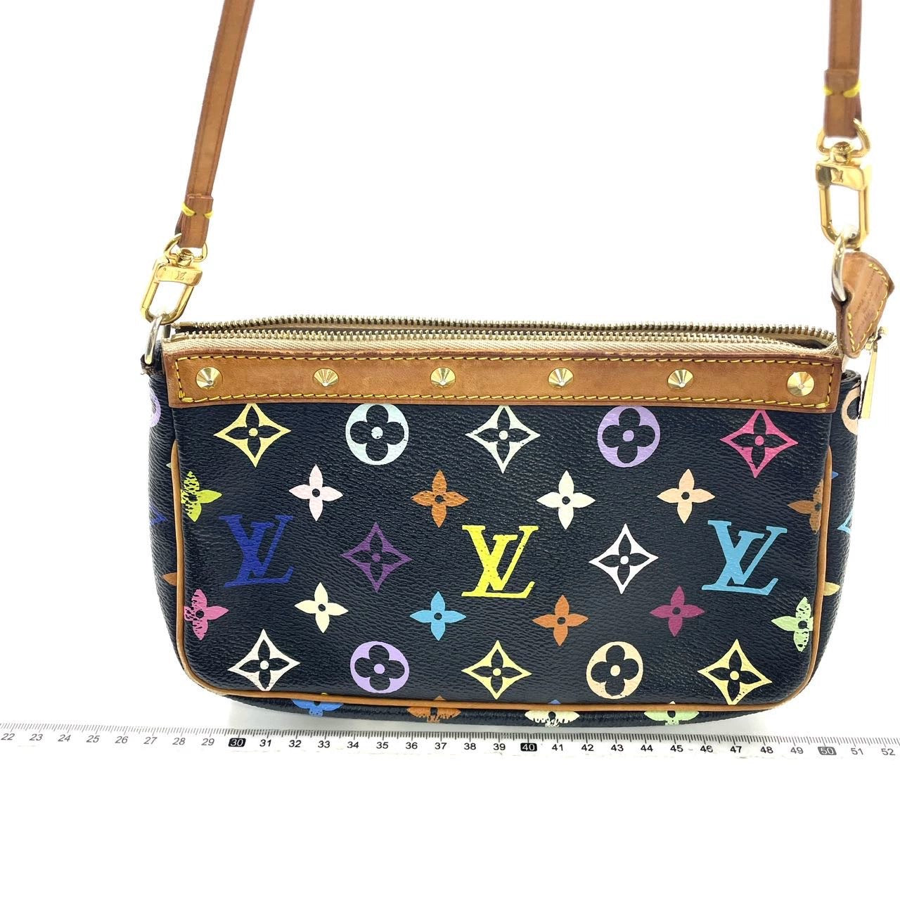 Louis Vuitton Pochette Accessoires Monogram Multicolore Black Clutch Shoulder Bag