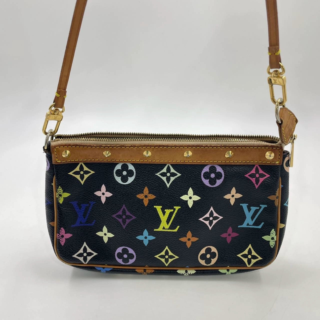 Louis Vuitton Pochette Accessoires Monogram Multicolore Black Clutch Shoulder Bag
