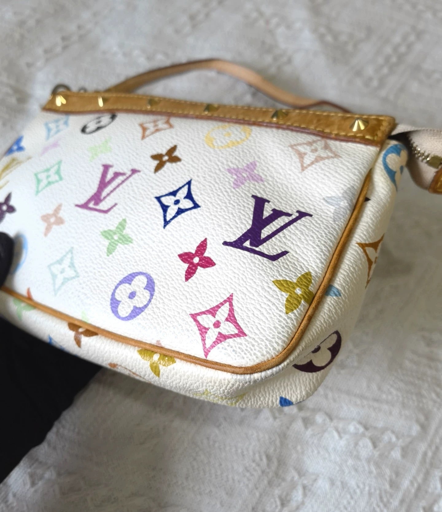Louis Vuitton Monogram Pochette Accessoires White Multicolore Shoulder Bag