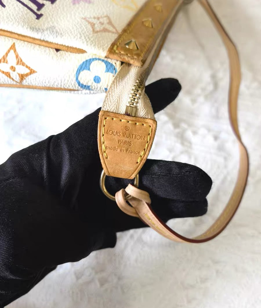 Louis Vuitton Monogram Pochette Accessoires White Multicolore Shoulder Bag