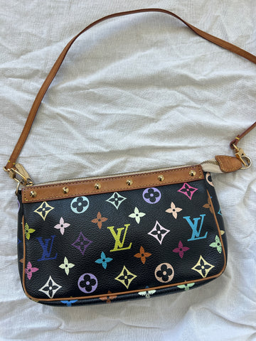Louis Vuitton Pochette Accessoires Monogram Multicolore Black Clutch Shoulder Bag