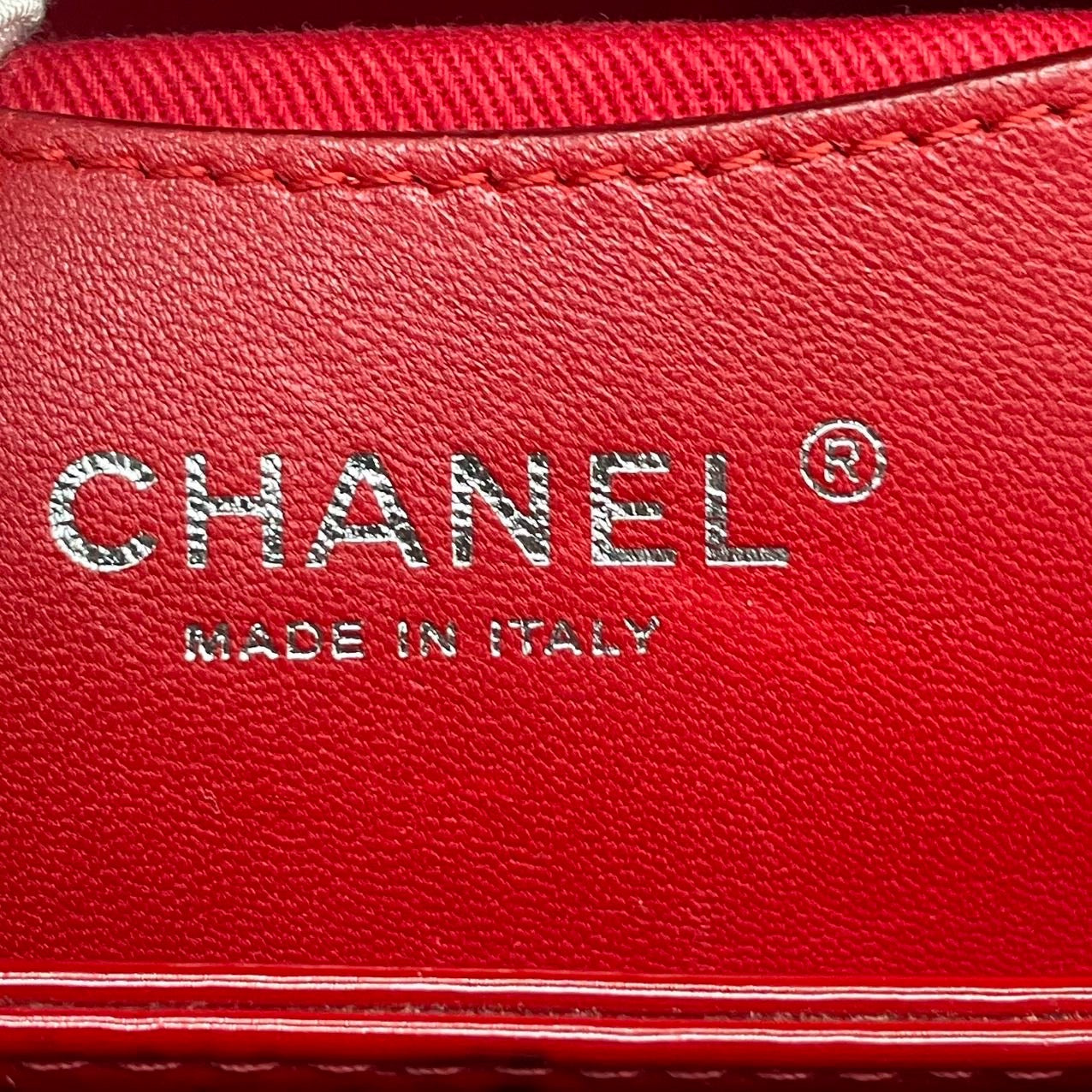 Chanel Pre-Owned Large Red Glazed Calfskin Mademoiselle Bowling Shoulder Bag
