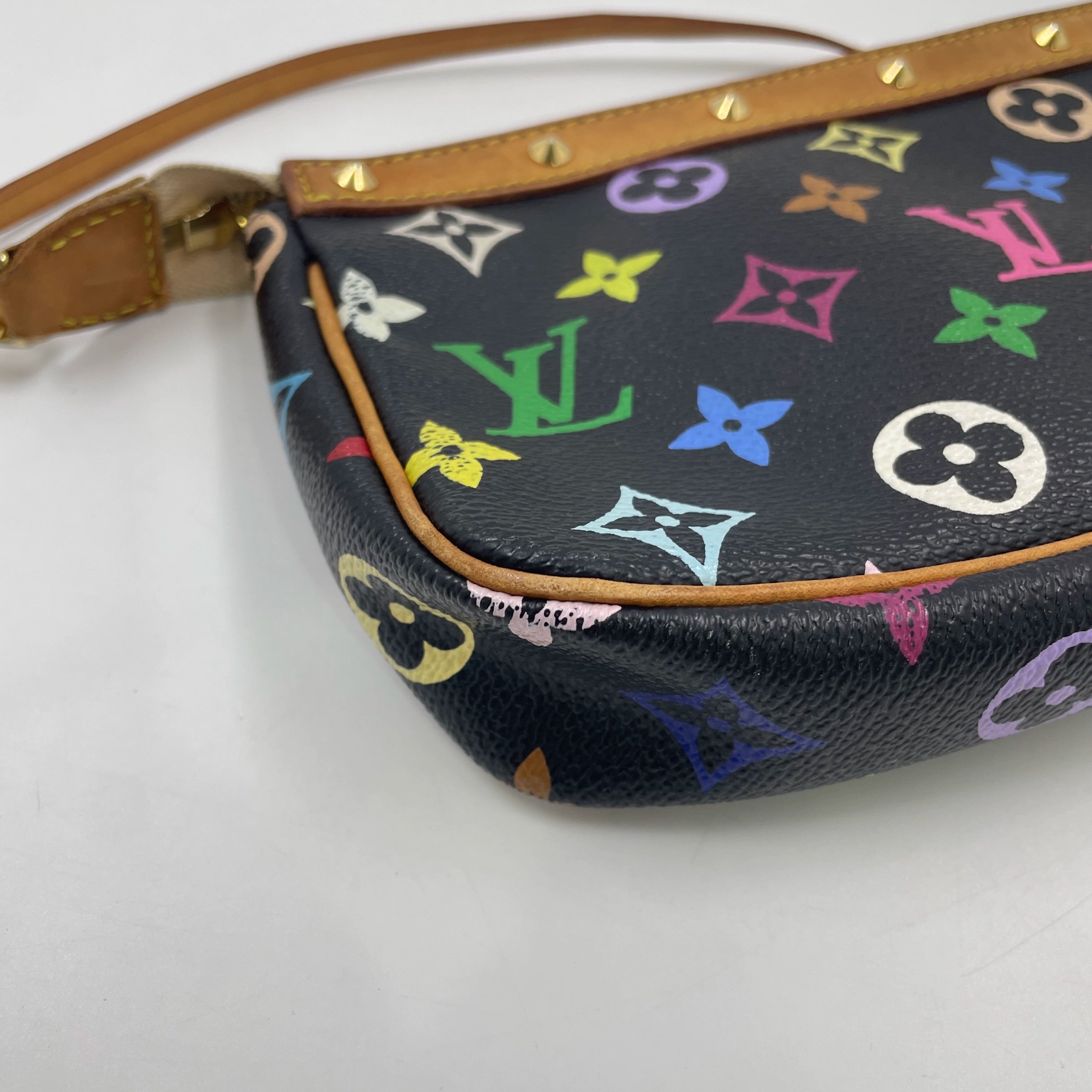 Louis Vuitton Pochette Accessoires Monogram Multicolore Black Clutch Shoulder Bag