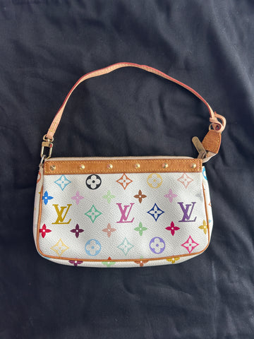 Louis Vuitton Monogram Pochette Accessoires White Multicolore Shoulder Bag