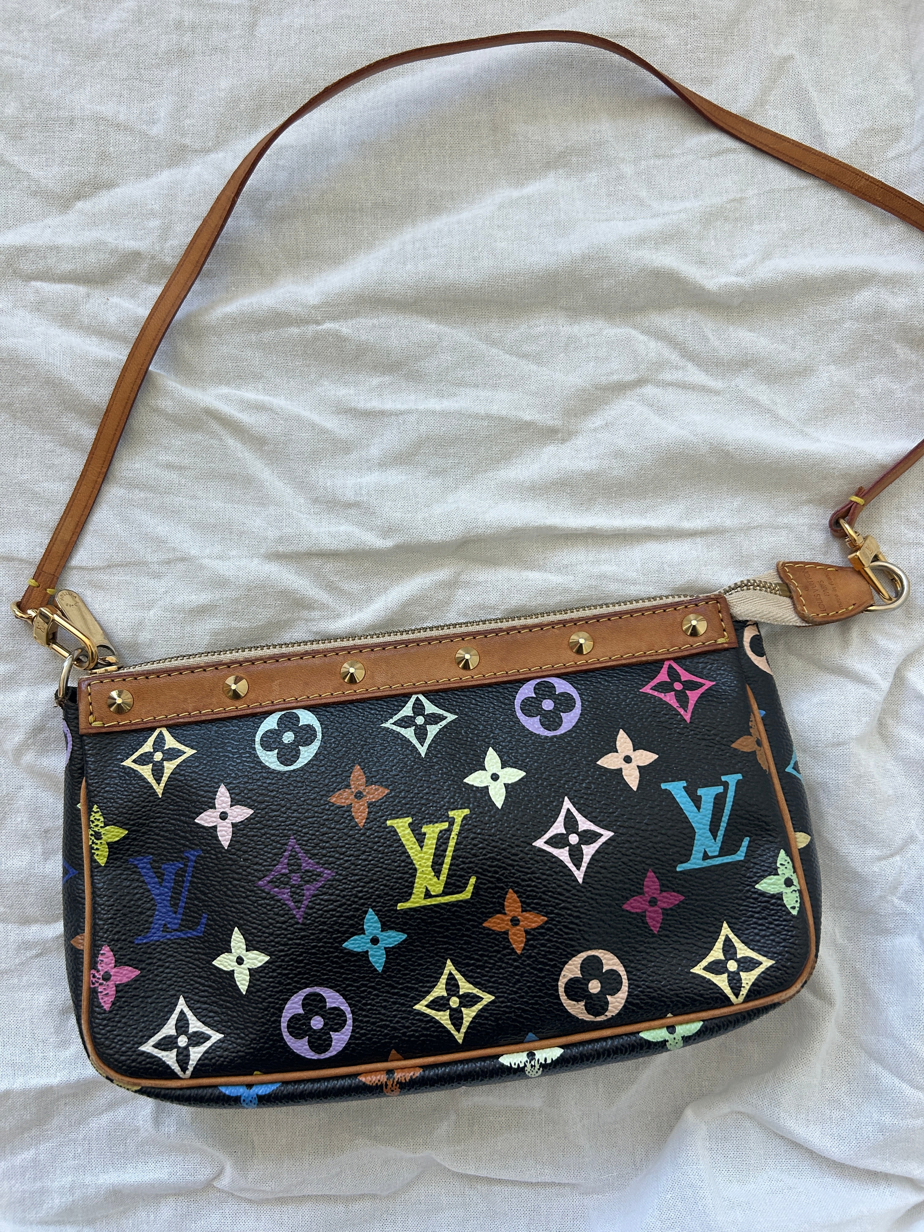 Louis Vuitton Pochette Accessoires Monogram Multicolore Black Clutch Shoulder Bag