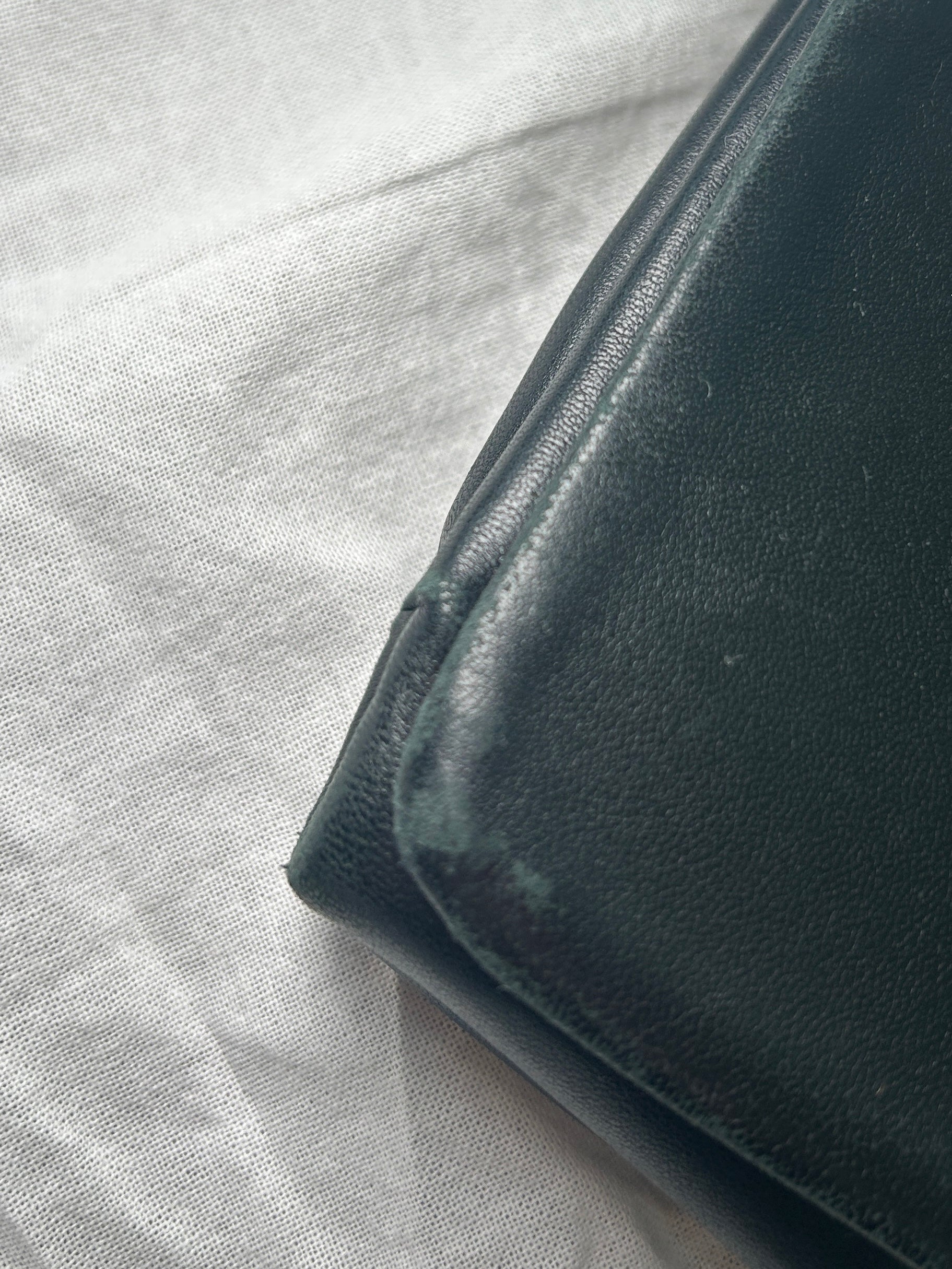 Versace Black Leather Gold Chain Shoulder Bag